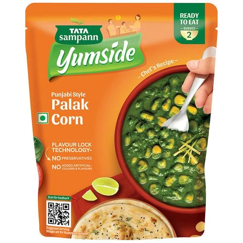 Tata Sampann Yumside Punjabi Style Palak Corn - Ready To Eat Meal, 285 g-1.webp